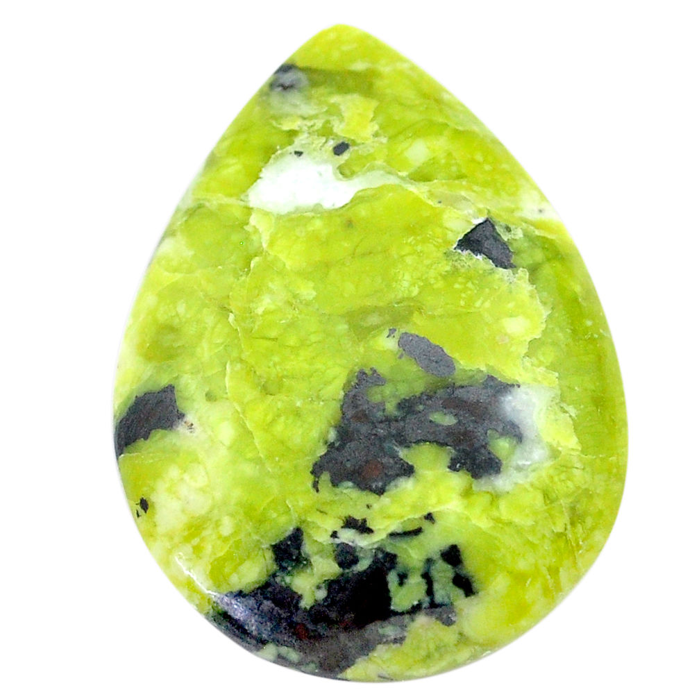 Natural 25.30cts lizardite (meditation stone) 32x22mm pear loose gemstone s23738