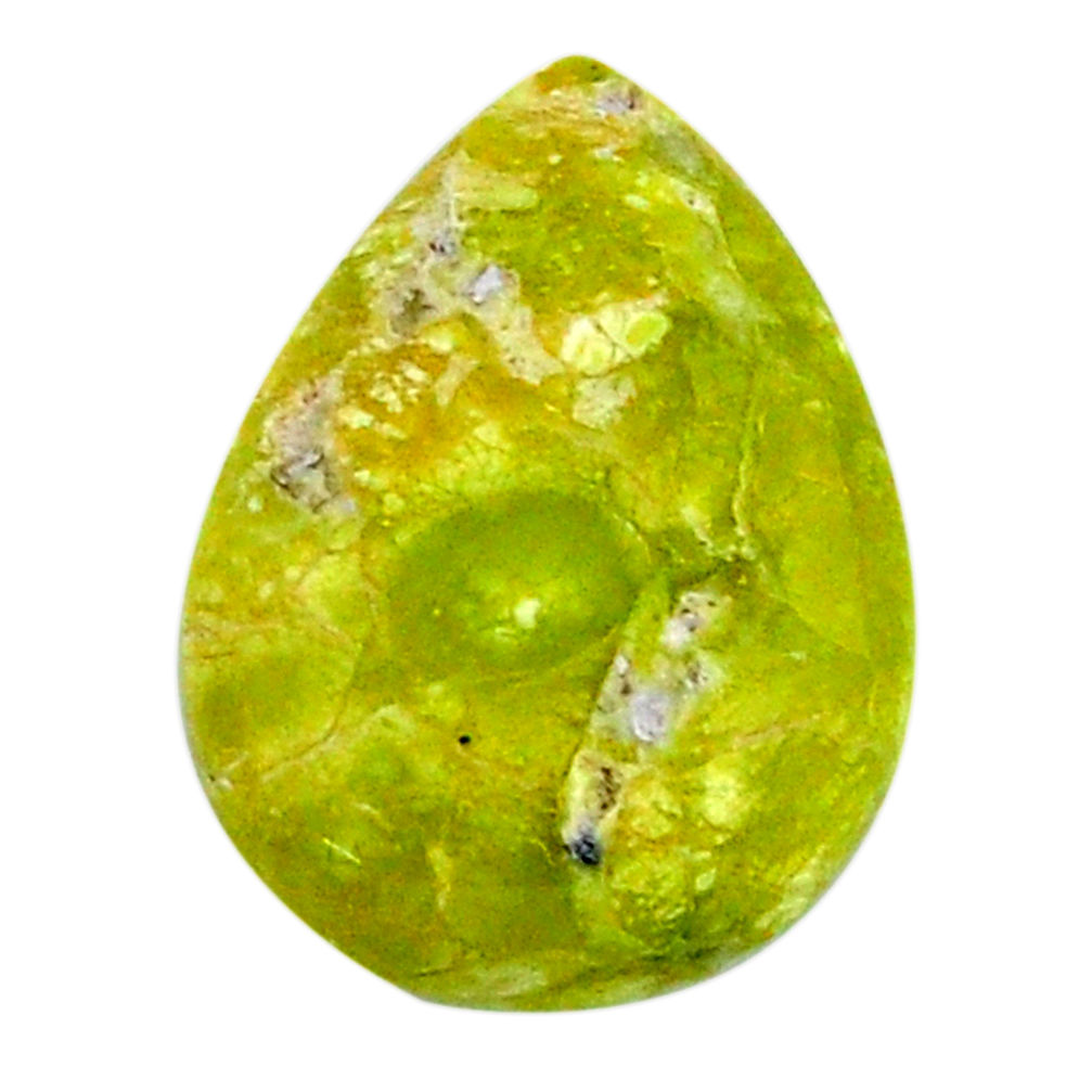Natural 7.35cts lizardite yellow cabochon 17.5x13 mm pear loose gemstone s19825