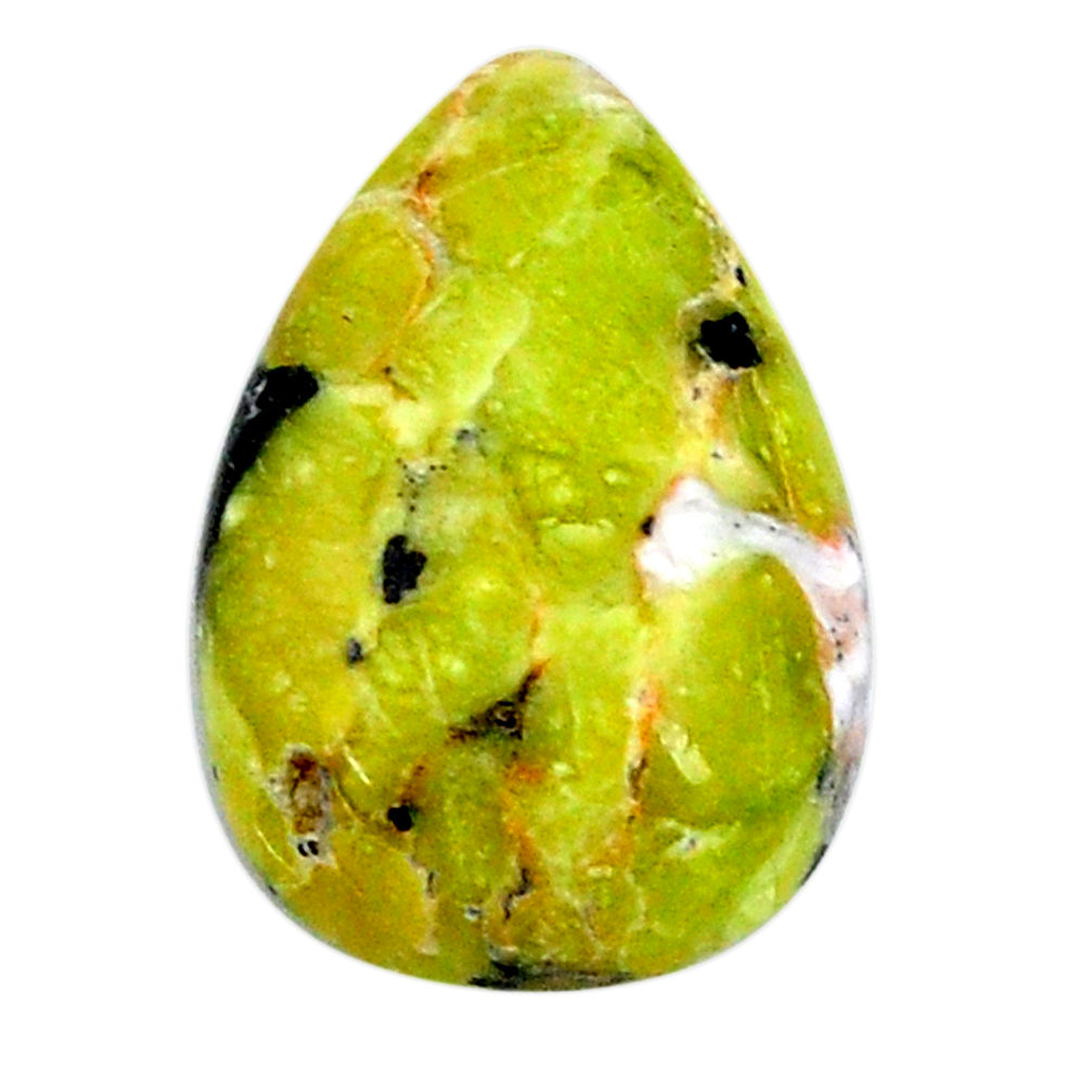 Natural 8.15cts lizardite yellow cabochon 18.5x12.5mm pear loose gemstone s19826