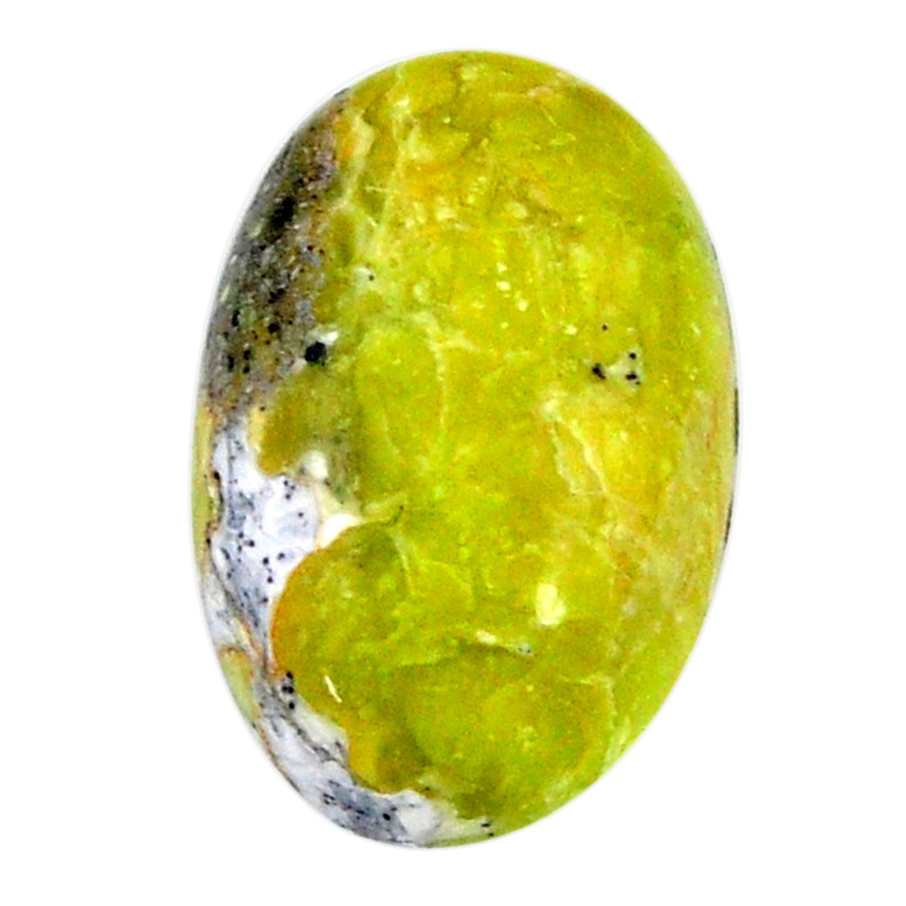 Natural 11.30cts lizardite yellow cabochon 20x12.5 mm oval loose gemstone s19822