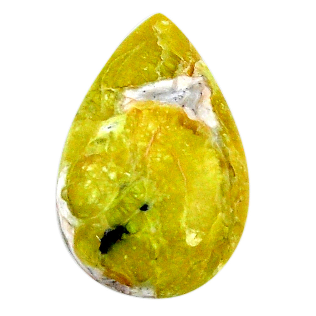 Natural 9.35cts lizardite yellow cabochon 20x12.5 mm pear loose gemstone s19829