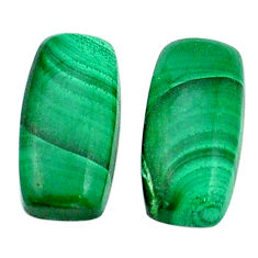 Natural 14.30cts malachite (pilot's stone) 16x8 mm pair loose gemstone s29346