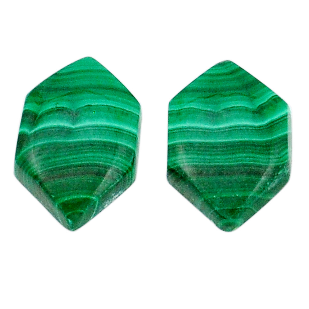 Natural 17.40cts malachite (pilot's stone) 17x11 mm pair loose gemstone s29342