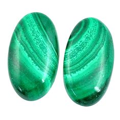 Natural 16.20cts malachite (pilot's stone) 19x10 mm pair loose gemstone s26160