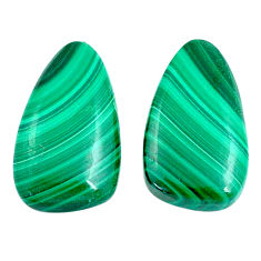 Natural 23.10cts malachite (pilot's stone) 20x11 mm pair loose gemstone s26152