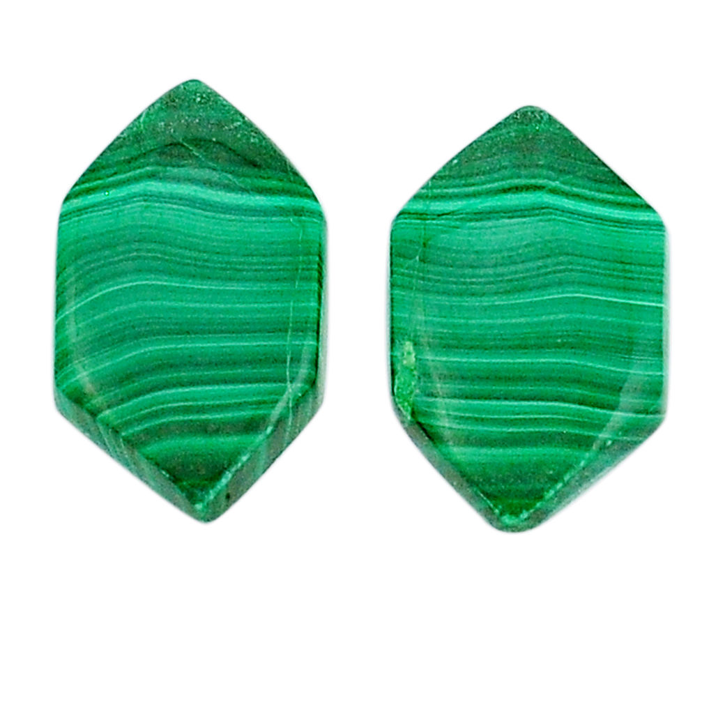 Natural 19.30cts malachite (pilot's stone) 20x12 mm pair loose gemstone s29355