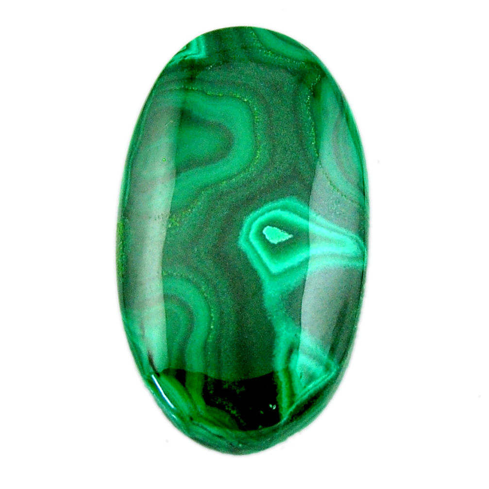 Natural 41.30cts malachite (pilot's stone) 33.5x19 mm oval loose gemstone s19350