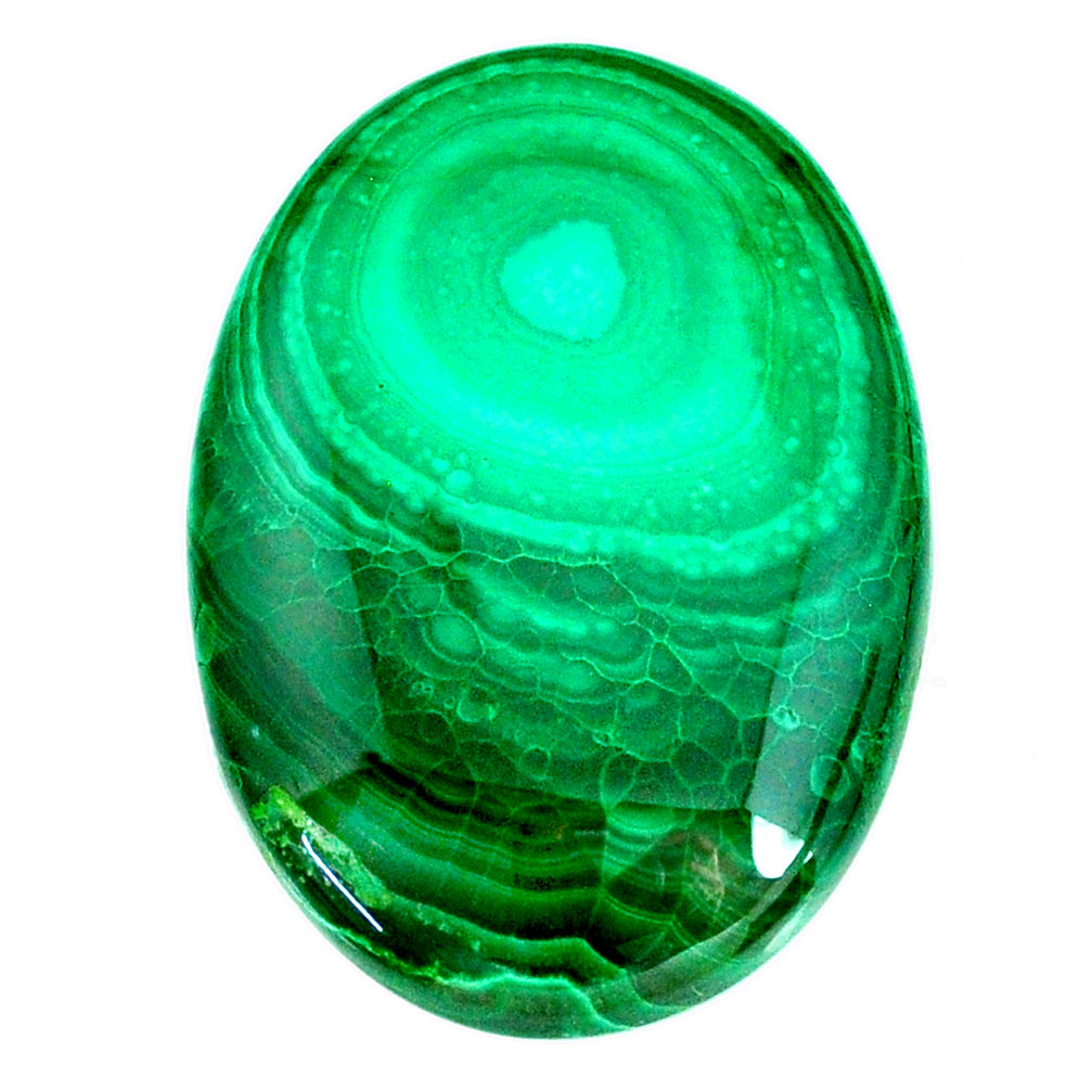 Natural 53.25cts malachite (pilot's stone) green 32.5x23mm loose gemstone s21502