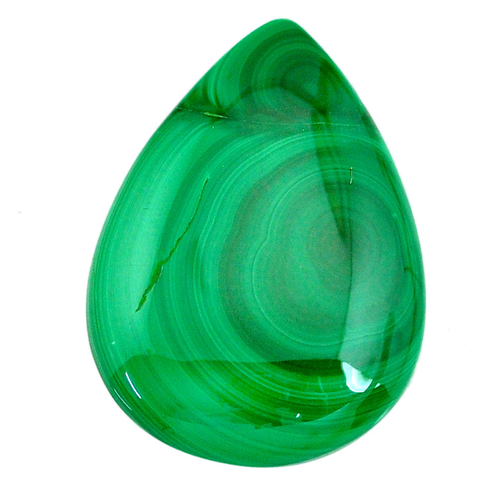 Natural 49.45cts malachite (pilot's stone) green 35x24 mm loose gemstone s21513