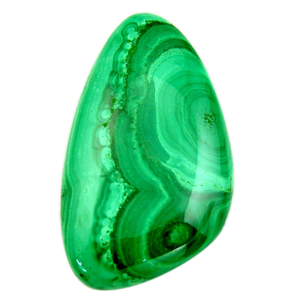 Natural 45.40cts malachite (pilot's stone) green 37x20.5mm loose gemstone s18457