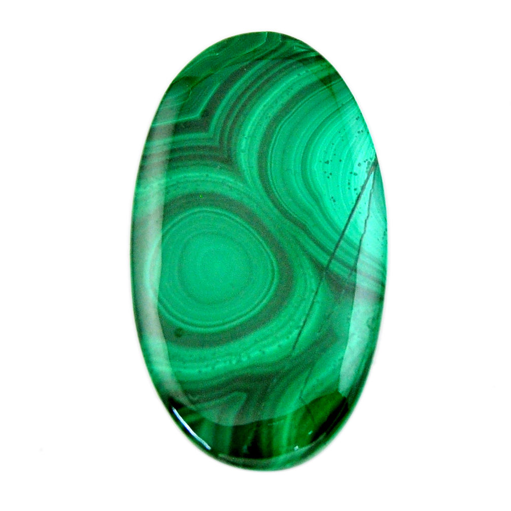 Natural 42.35cts malachite (pilot's stone) green 39x22 mm loose gemstone s19354