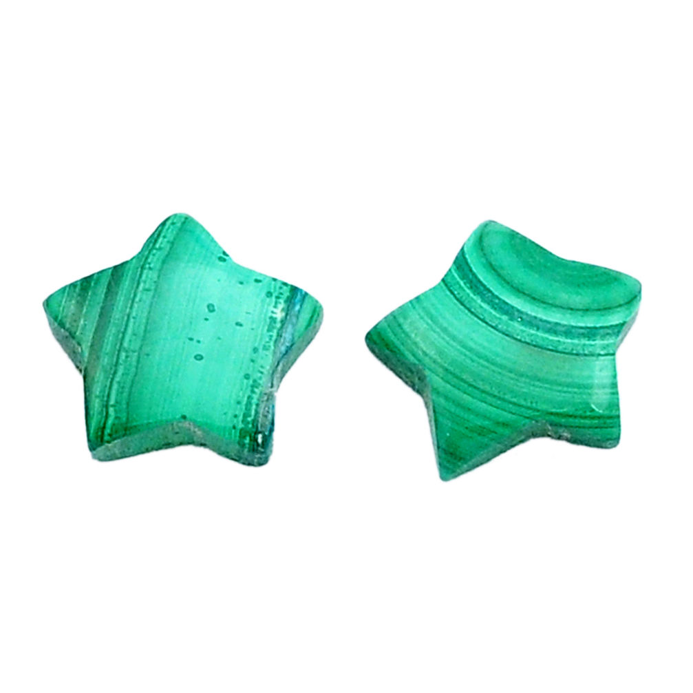 Natural 5.40cts malachite 10x10 mm fancy star fish pair loose gemstone s27596