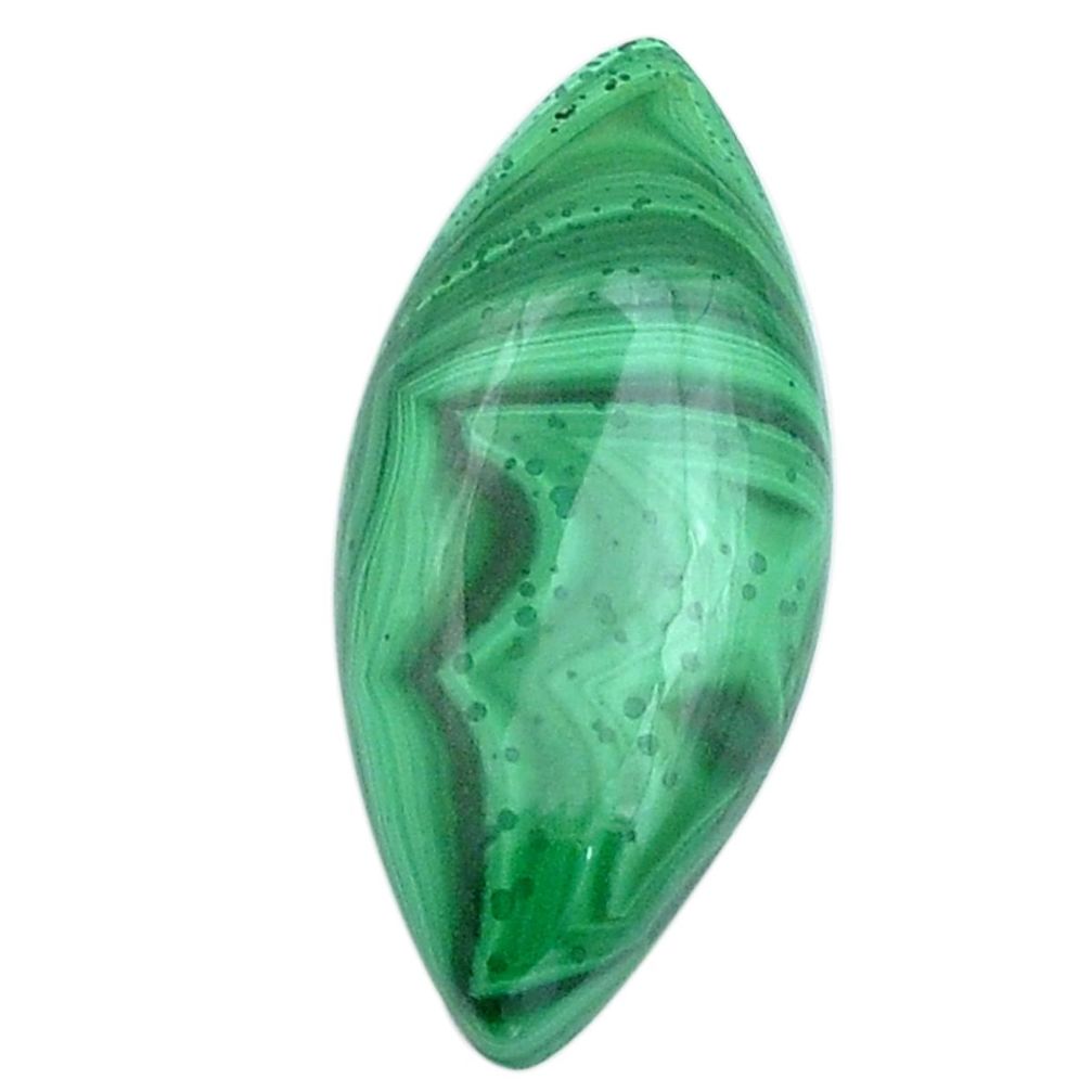 Natural 20.10cts malachite green cabochon 29x13mm marquise loose gemstone s27924