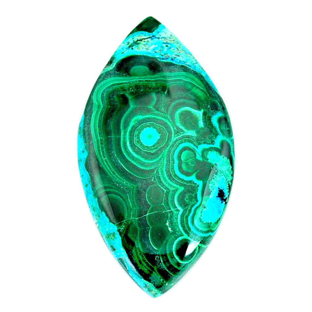 Natural 52.45cts malachite in chrysocolla green 46x24 mm loose gemstone s22555