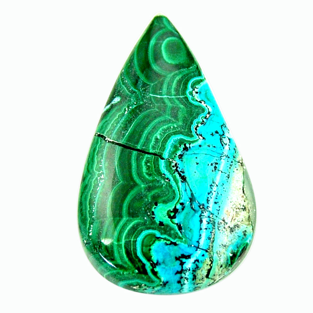 Natural 25.15cts malachite in turquoise green 32x18.5 mm loose gemstone s17241