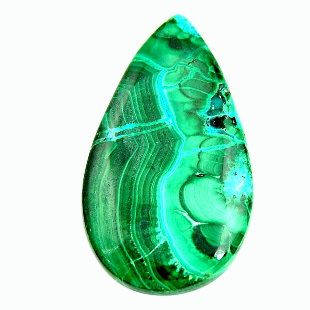 Natural 37.40cts malachite in turquoise green 36x20 mm loose gemstone s17229