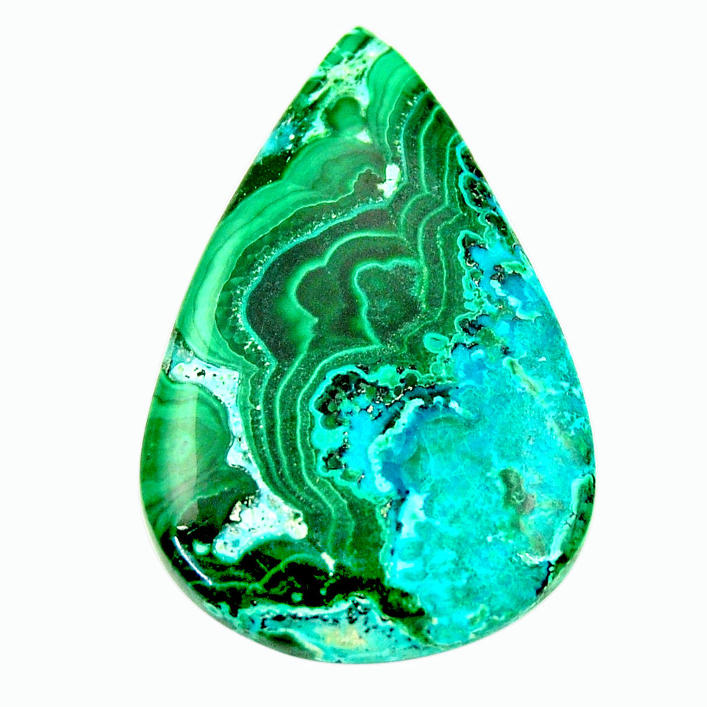  malachite in turquoise green 37x24mm pear loose gemstone s17278