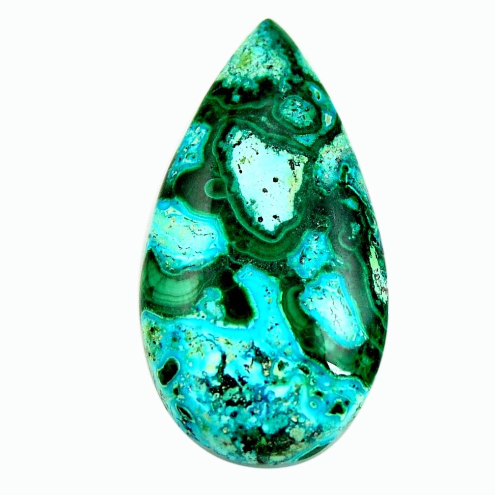 Natural 33.25cts malachite in turquoise green 38x20 mm loose gemstone s17214