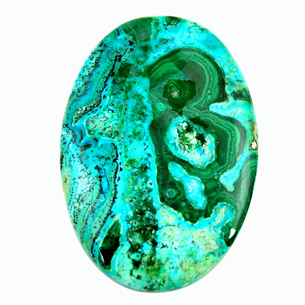 Natural 43.45cts malachite in turquoise green 41x28 mm loose gemstone s17205