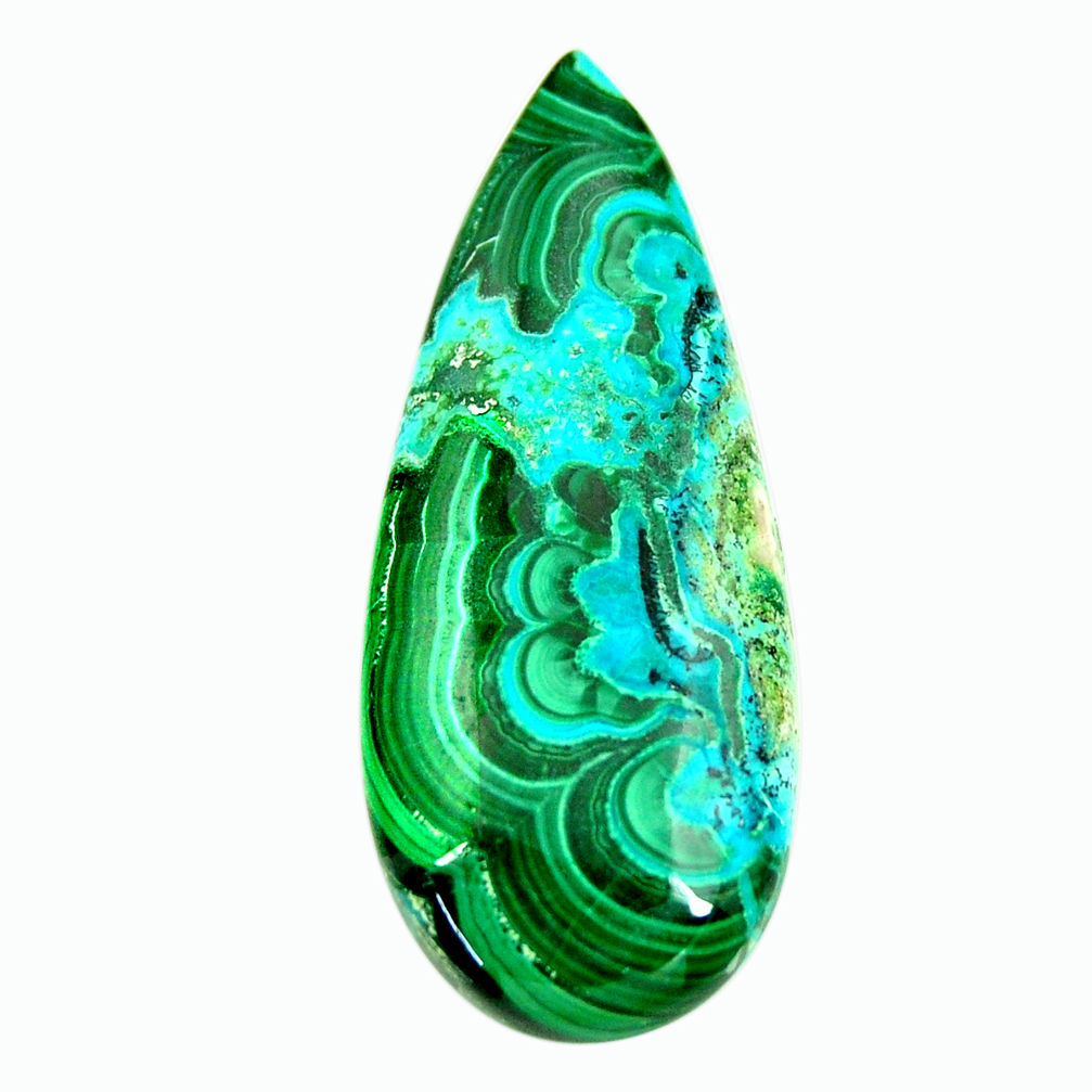 Natural 33.40cts malachite in turquoise green 42x17.5 mm loose gemstone s17236
