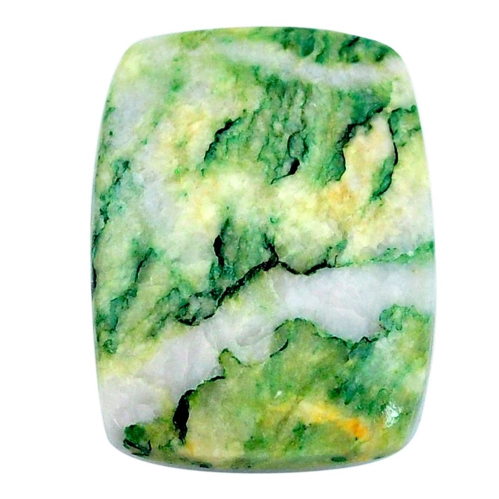 Natural 32.40cts mariposite green cabochon 28x21mm cushion loose gemstone s21499