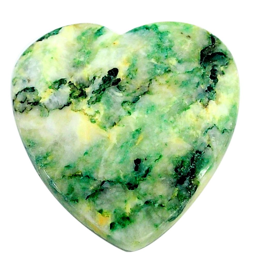 Natural 39.15cts mariposite green cabochon 28x27 mm heart loose gemstone s24812