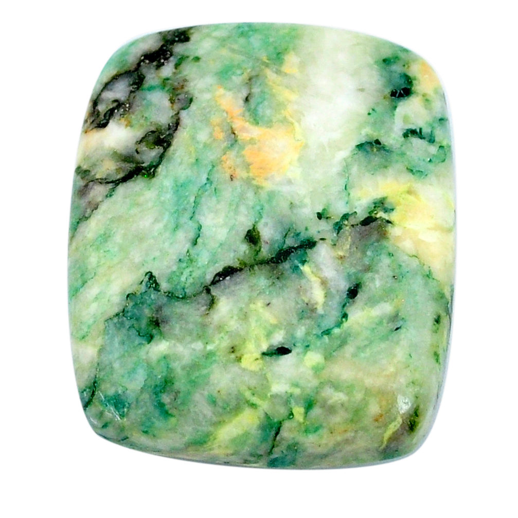 Natural 44.45cts mariposite green cabochon 29x24mm cushion loose gemstone s21498