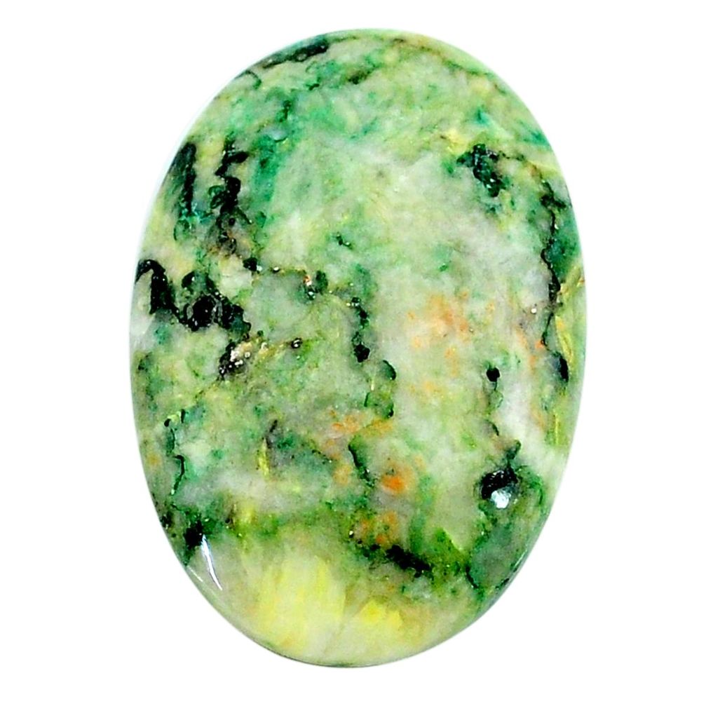 Natural 34.45cts mariposite green cabochon 30x20 mm oval loose gemstone s24808