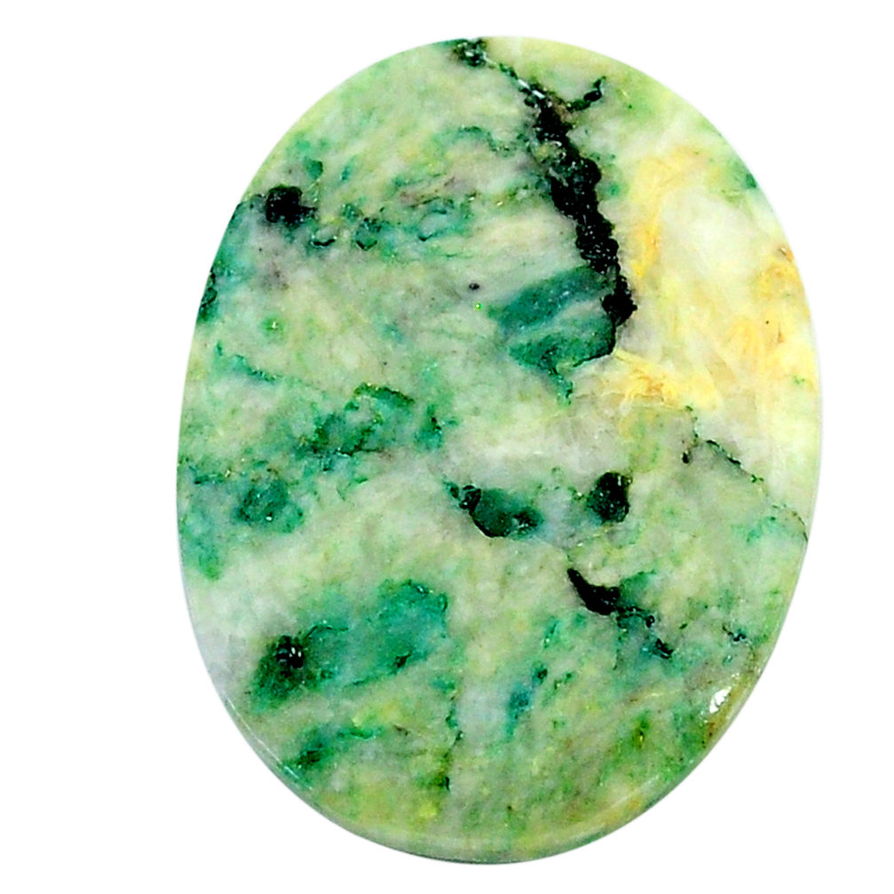 Natural 24.20cts mariposite green cabochon 30x22 mm oval loose gemstone s24813