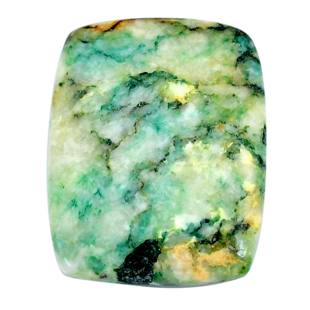 Natural 40.15cts mariposite green cabochon 30x23mm cushion loose gemstone s21474