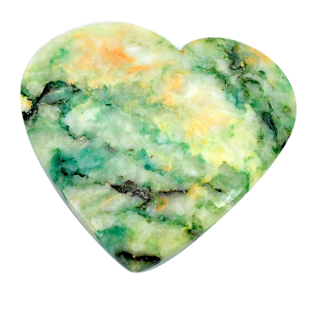 Natural 30.10cts mariposite green cabochon 30x27.5mm heart loose gemstone s21467