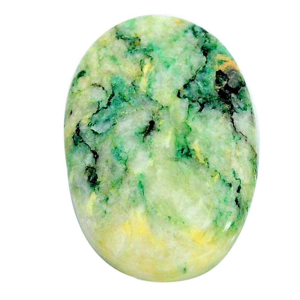 Natural 35.30cts mariposite green cabochon 31x21 mm oval loose gemstone s24802