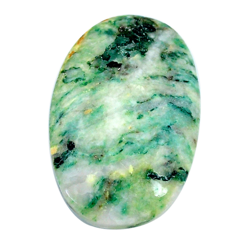 Natural 34.35cts mariposite green cabochon 32x21 mm oval loose gemstone s21485