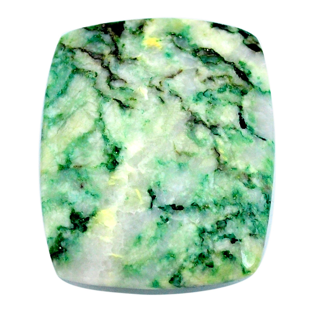 Natural 45.15cts mariposite green cabochon 33x28mm cushion loose gemstone s21480