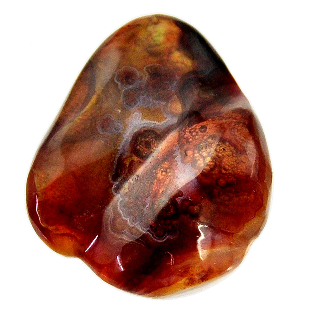 Natural 34.45cts mexican fire agate 28x23 mm fancy loose gemstone s16161