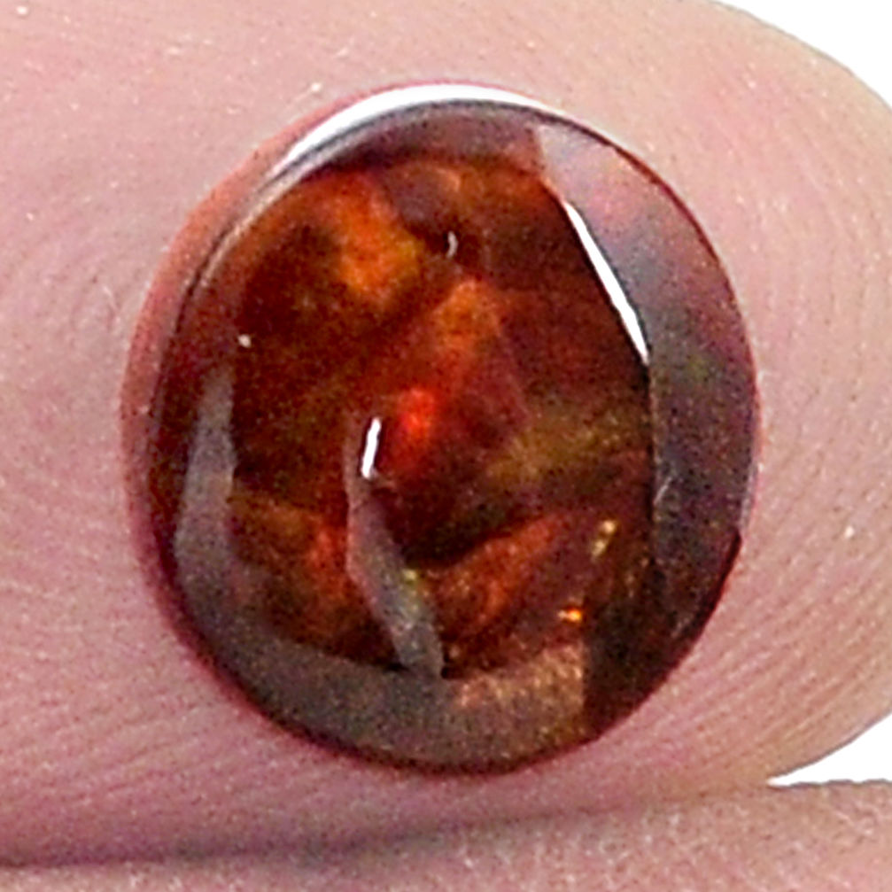 Natural 5.40cts mexican fire agate cabochon 10x10 mm round loose gemstone s27408
