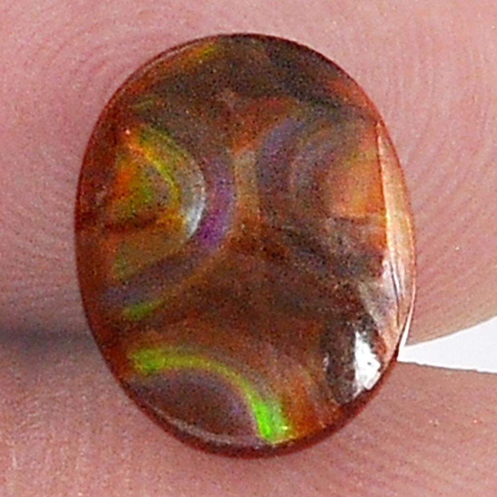 Natural 2.90cts mexican fire agate cabochon 11x9 mm fancy loose gemstone s27415