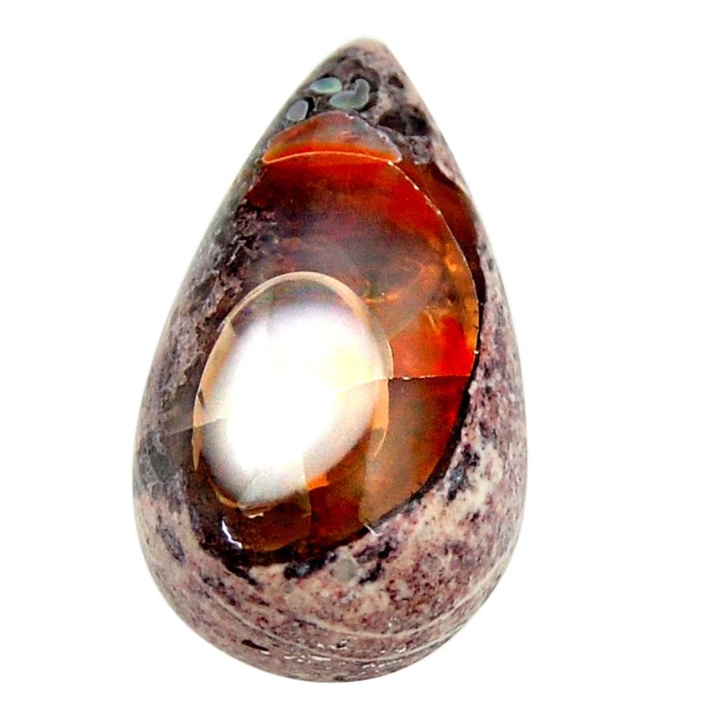  mexican fire opal cabochon 25x14 mm pear loose gemstone s16227