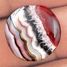 Natural 10.30cts mexican laguna lace agate 17x17 mm round loose gemstone s25685