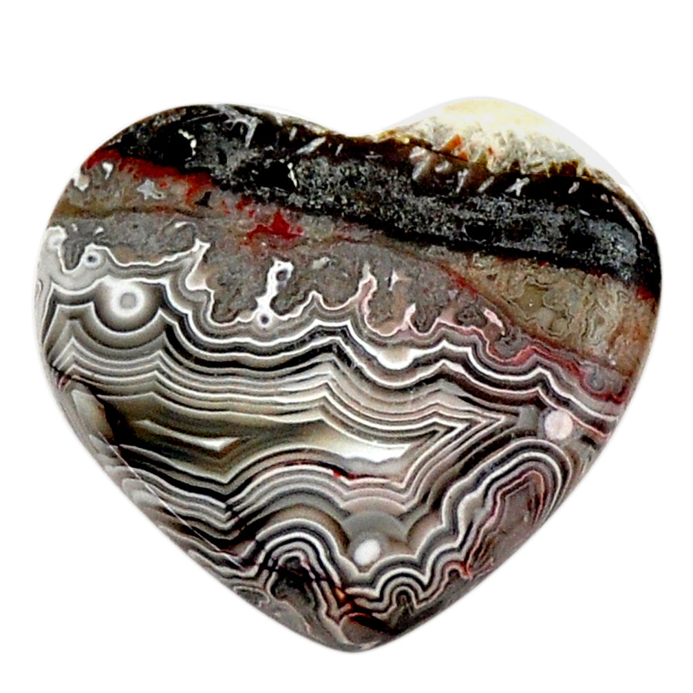 Natural 10.15cts mexican laguna lace agate 20x18.5mm heart loose gemstone s17419