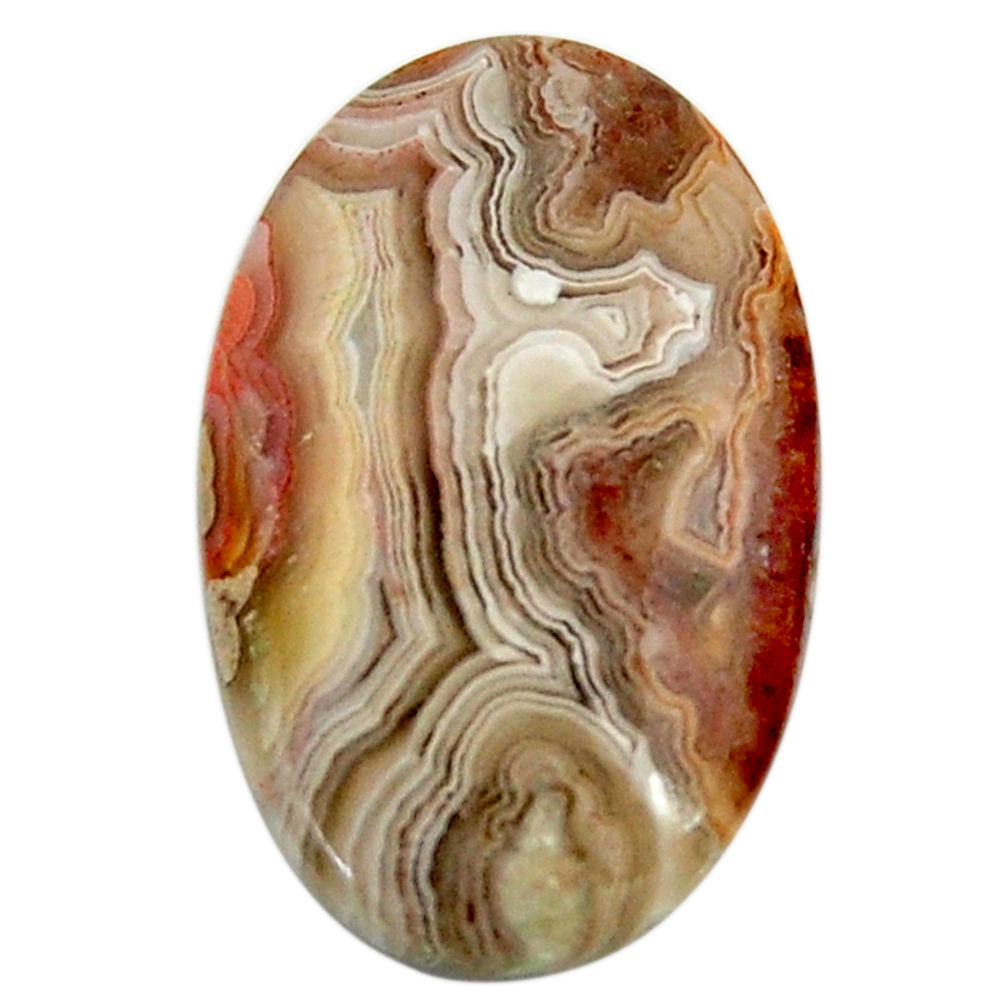 Natural 13.15cts mexican laguna lace agate 22.5x14 mm oval loose gemstone s18833