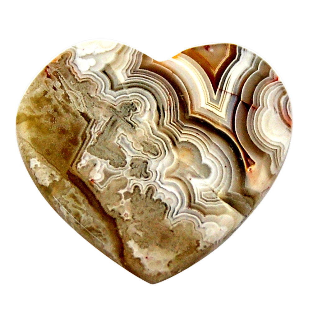 Natural 15.10cts mexican laguna lace agate 22.5x21mm heart loose gemstone s17401