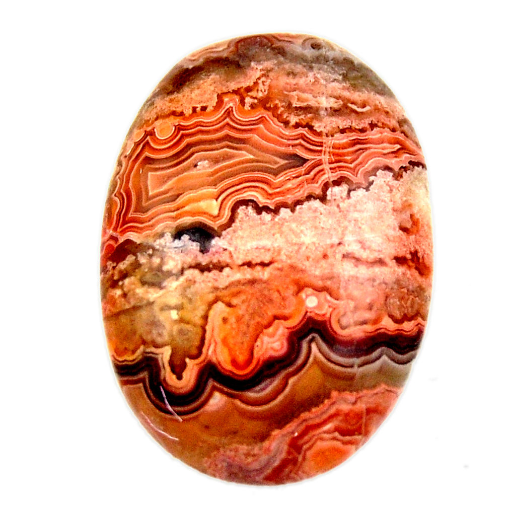 Natural 23.45cts mexican laguna lace agate 26.5x18 mm oval loose gemstone s17440