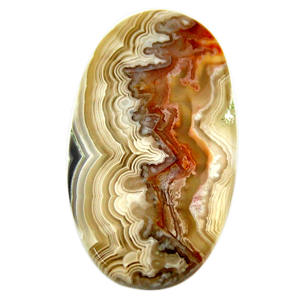 Natural 17.40cts mexican laguna lace agate 27x18.5 mm oval loose gemstone s17450