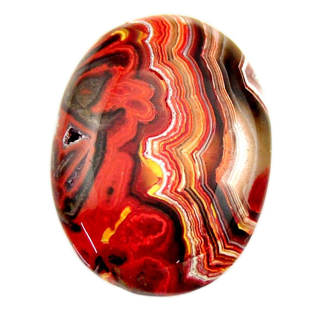 Natural 23.40cts mexican laguna lace agate 27x20 mm oval loose gemstone s17457