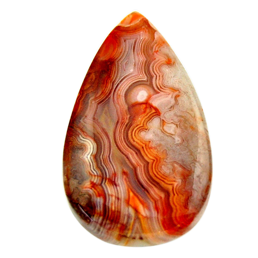 Natural 22.40cts mexican laguna lace agate 31x18 mm pear loose gemstone s17445