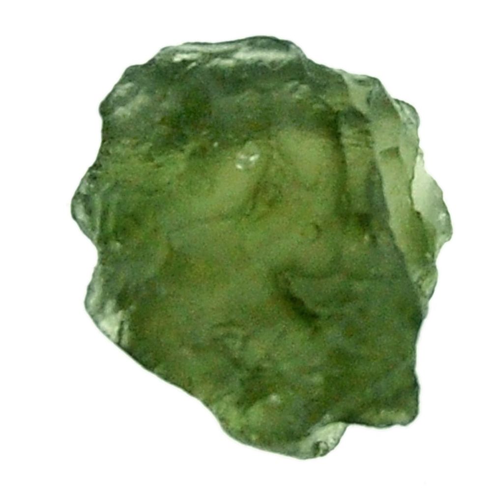 Natural 8.45cts moldavite (genuine czech) rough 13.5x13 mm loose gemstone s16096