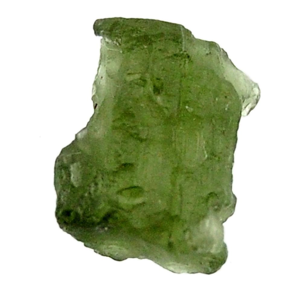 Natural 7.40cts moldavite (genuine czech) rough 14x11 mm loose gemstone s16095