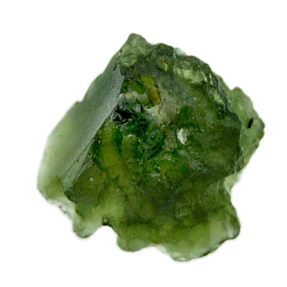 moldavite (genuine czech) rough 14x12.5 mm loose gemstone s16085