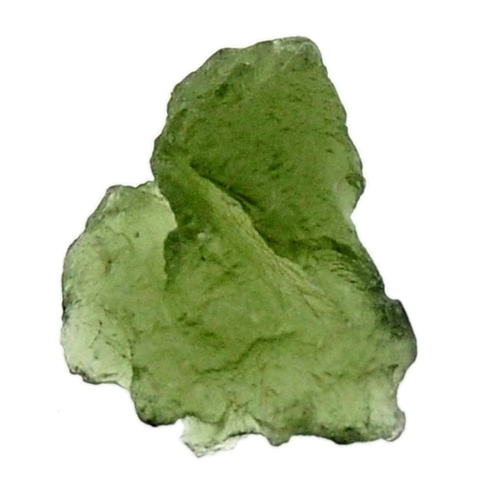 Natural 6.25cts moldavite (genuine czech) rough 15x13.5 mm loose gemstone s16116